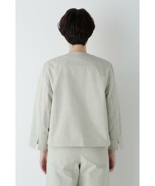 human woman / ヒューマンウーマン ブルゾン | ◆綿麻シャンブレーVネックブルゾン | 詳細12