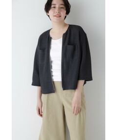 human woman / ヒューマンウーマン カットソー | ◆ラッセルノーカラージップブルゾン