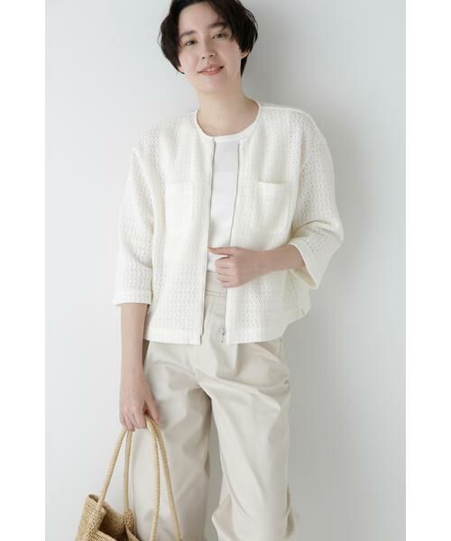 human woman / ヒューマンウーマン カットソー | ◆ラッセルノーカラージップブルゾン | 詳細2