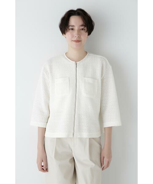 human woman / ヒューマンウーマン カットソー | ◆ラッセルノーカラージップブルゾン | 詳細6