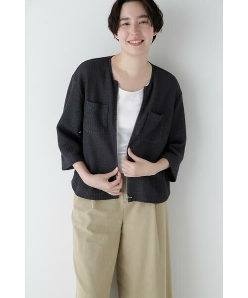 human woman / ヒューマンウーマン カットソー | ◆ラッセルノーカラージップブルゾン | 詳細14