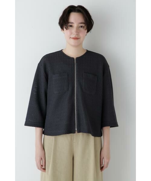 human woman / ヒューマンウーマン カットソー | ◆ラッセルノーカラージップブルゾン | 詳細16