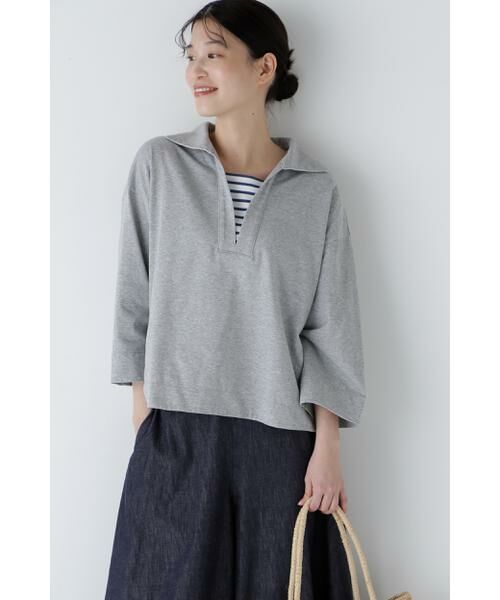 human woman / ヒューマンウーマン カットソー | 【接触冷感】コットンポリエステルプレーティング天竺カットソー | 詳細7