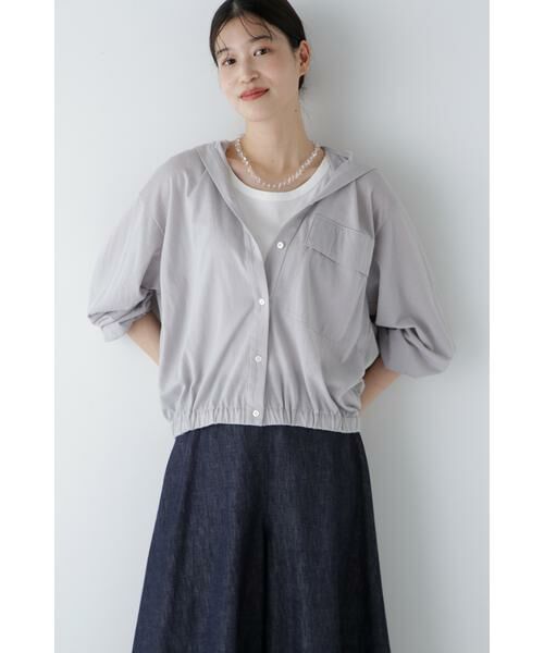 human woman/ヒューマンウーマン ◆コットンナイロンプレーティング天竺カットソー グレー M human woman/ヒューマンウーマン ◆コットンナイロンプレーティング天竺カットソー グレー M