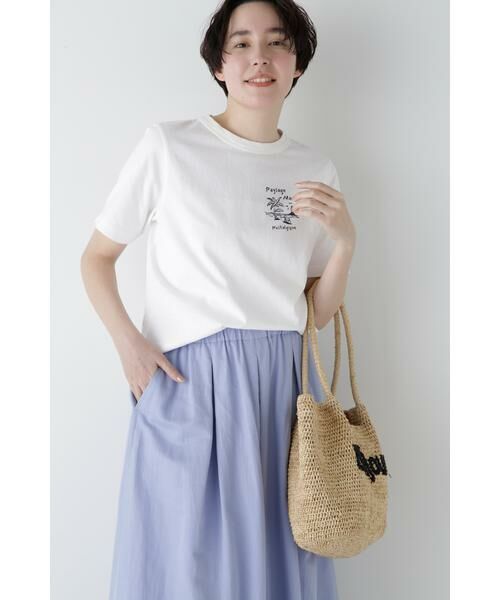 human woman / ヒューマンウーマン カットソー | ◆リサイクルコットン度詰天竺Ｔシャツ | 詳細11