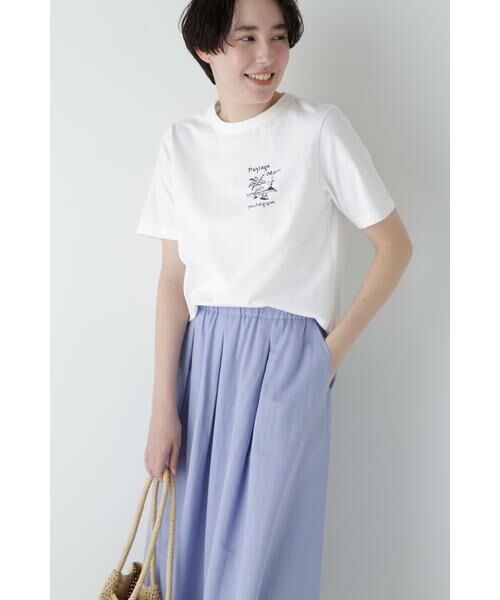 human woman/ヒューマンウーマン ◆リサイクルコットン度詰天竺Tシャツ ネイビー M human woman/ヒューマンウーマン ◆リサイクルコットン度詰天竺Tシャツ ネイビー M