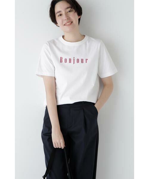 human woman/ヒューマンウーマン ◆リサイクルコットン度詰天竺Tシャツ ボルドー M human woman/ヒューマンウーマン ◆リサイクルコットン度詰天竺Tシャツ ボルドー M