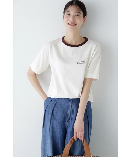 human woman/ヒューマンウーマン ◆シルケット天竺Tシャツ エクリュ1 M human woman/ヒューマンウーマン ◆シルケット天竺Tシャツ エクリュ1 M