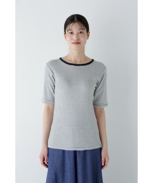 human woman / ヒューマンウーマン カットソー | ◆リブクルーＴシャツ | 詳細4