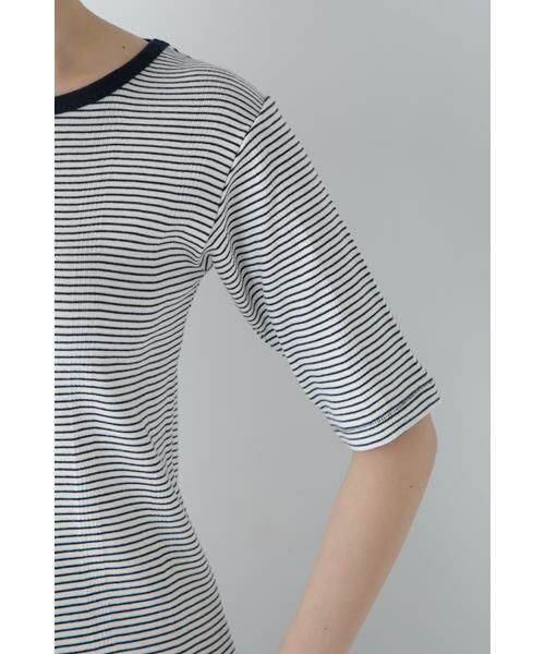 human woman / ヒューマンウーマン カットソー | ◆リブクルーＴシャツ | 詳細8