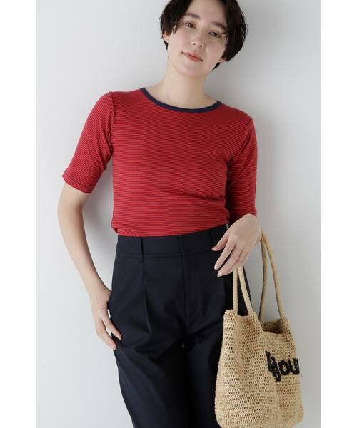 human woman/ヒューマンウーマン ◆リブクルーTシャツ ブラックBD3 M human woman/ヒューマンウーマン ◆リブクルーTシャツ ブラックBD3 M