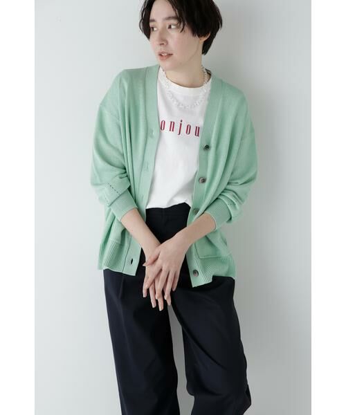 human woman / ヒューマンウーマン ニット・セーター | ◆ペーパーヤーンミドル丈カーディガン | 詳細2