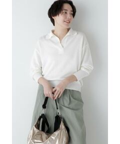 human woman / ヒューマンウーマン ニット・セーター | ◆ペーパーヤーンセーラーカラートップス