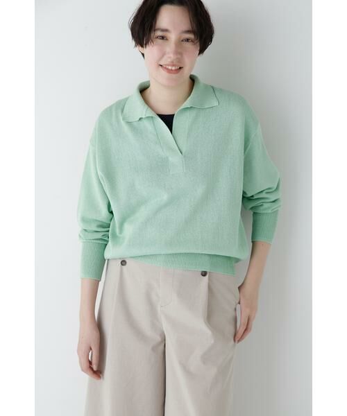 human woman / ヒューマンウーマン ニット・セーター | ◆ペーパーヤーンセーラーカラートップス | 詳細2