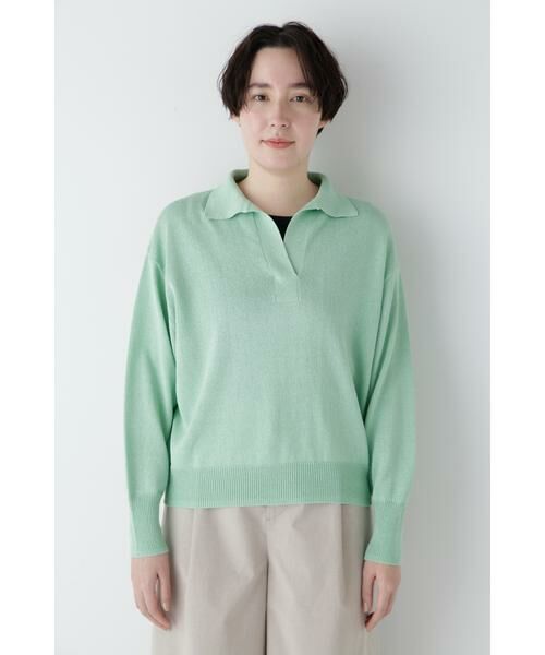 human woman / ヒューマンウーマン ニット・セーター | ◆ペーパーヤーンセーラーカラートップス | 詳細4