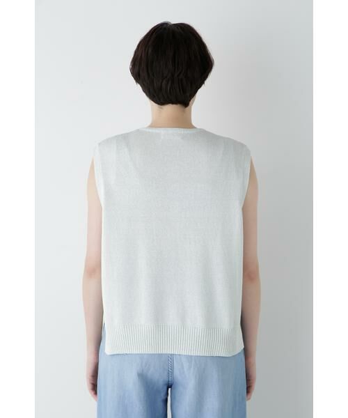 human woman / ヒューマンウーマン ニット・セーター | 【ウォッシャブル】ペーパーヤーンヘンリネックベスト | 詳細5