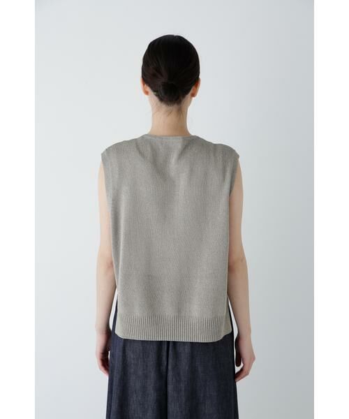 human woman / ヒューマンウーマン ニット・セーター | 【ウォッシャブル】ペーパーヤーンヘンリネックベスト | 詳細10