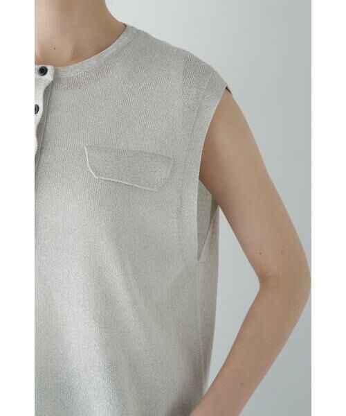 human woman / ヒューマンウーマン ニット・セーター | 【ウォッシャブル】ペーパーヤーンヘンリネックベスト | 詳細21