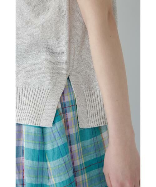 human woman / ヒューマンウーマン ニット・セーター | 【ウォッシャブル】ペーパーヤーンヘンリネックベスト | 詳細22