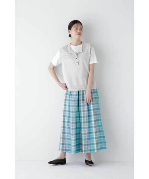 human woman / ヒューマンウーマン ニット・セーター | 【ウォッシャブル】ペーパーヤーンヘンリネックベスト | 詳細16