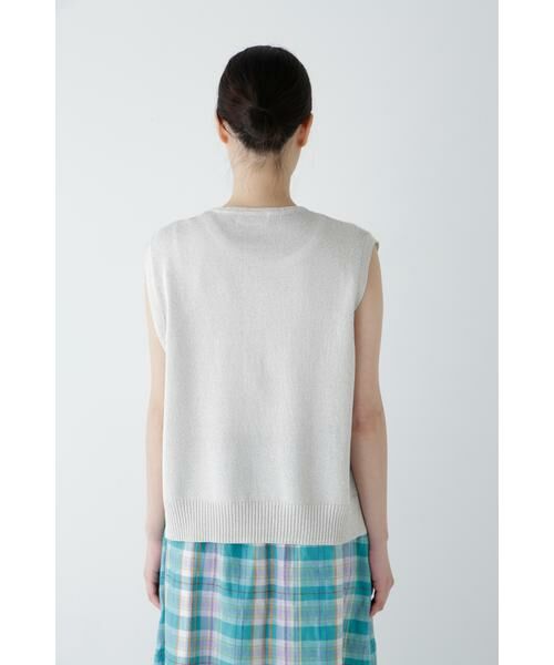 human woman / ヒューマンウーマン ニット・セーター | 【ウォッシャブル】ペーパーヤーンヘンリネックベスト | 詳細19