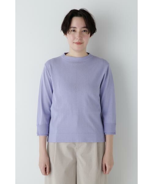 human woman / ヒューマンウーマン ニット・セーター | ◆コットン混ＵＶカットモックネックプルオーバー | 詳細15