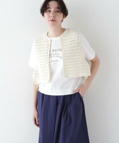 human woman / ヒューマンウーマン ニット・セーター | ◆コットンクロシェベスト