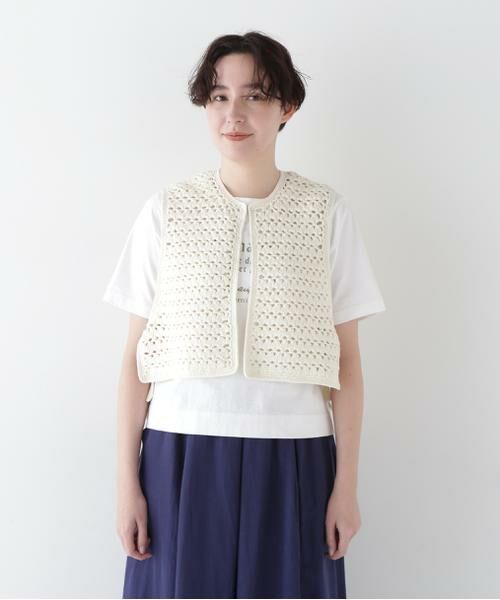 human woman / ヒューマンウーマン ニット・セーター | ◆コットンクロシェベスト | 詳細4