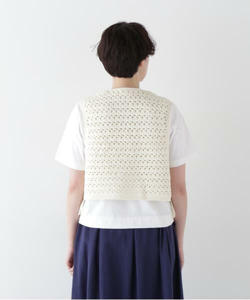human woman / ヒューマンウーマン ニット・セーター | ◆コットンクロシェベスト | 詳細6