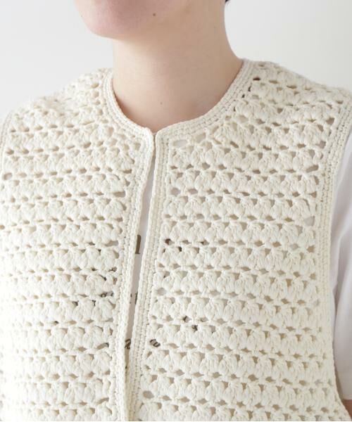 human woman / ヒューマンウーマン ニット・セーター | ◆コットンクロシェベスト | 詳細7