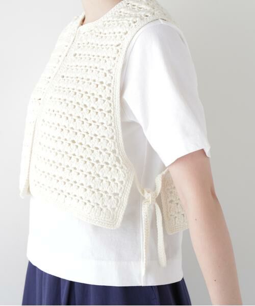 human woman / ヒューマンウーマン ニット・セーター | ◆コットンクロシェベスト | 詳細8