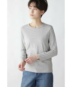 human woman / ヒューマンウーマン カットソー | ＯＴ　ラフィボーダー長袖Ｔ