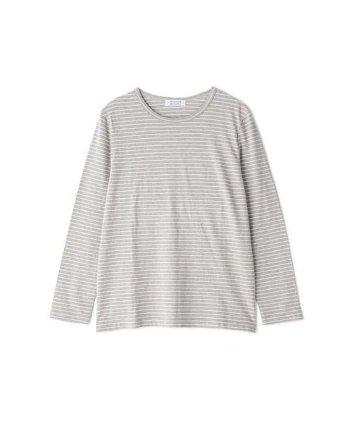 human woman / ヒューマンウーマン カットソー | ＯＴ　ラフィボーダー長袖Ｔ | 詳細1