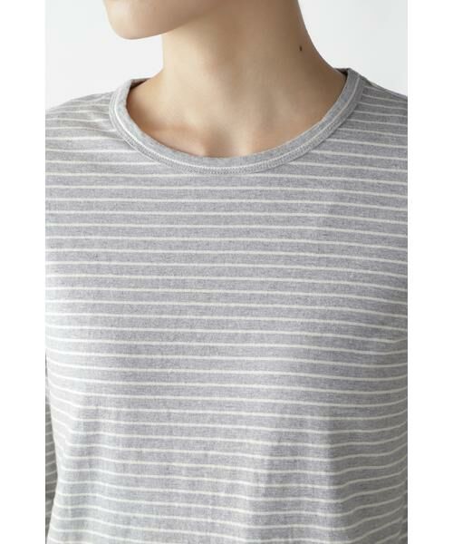 human woman / ヒューマンウーマン カットソー | ＯＴ　ラフィボーダー長袖Ｔ | 詳細4