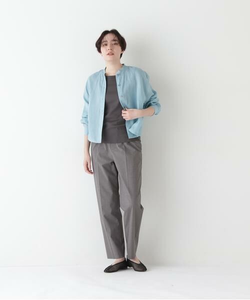 human woman / ヒューマンウーマン シャツ・ブラウス | ◆ラミーバンドカラーシャツブラウス | 詳細3