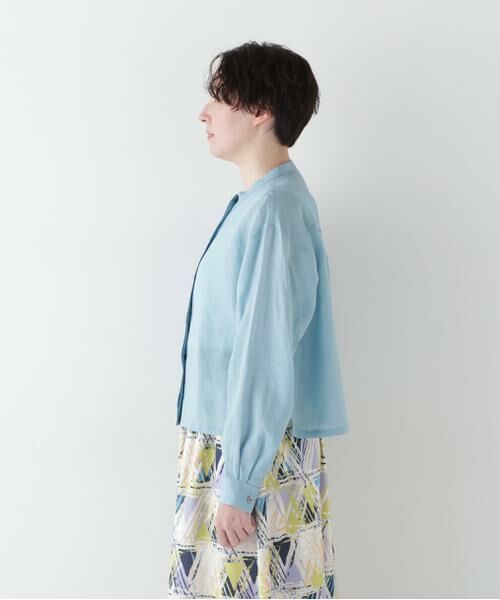 human woman / ヒューマンウーマン シャツ・ブラウス | ◆ラミーバンドカラーシャツブラウス | 詳細5