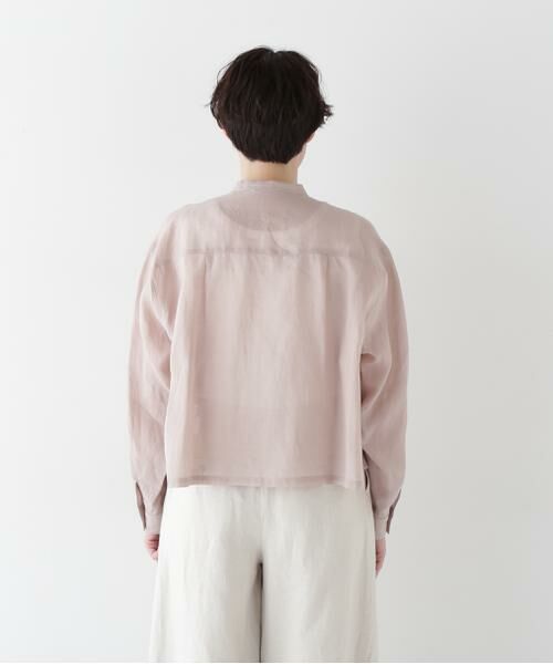 human woman / ヒューマンウーマン シャツ・ブラウス | ◆ラミーバンドカラーシャツブラウス | 詳細16