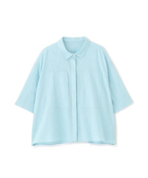 ◆コットンリネンシャンブレーハーフスリーブボックスシャツ コットンリネンシャンブレーハーフスリーブボックスシャツ