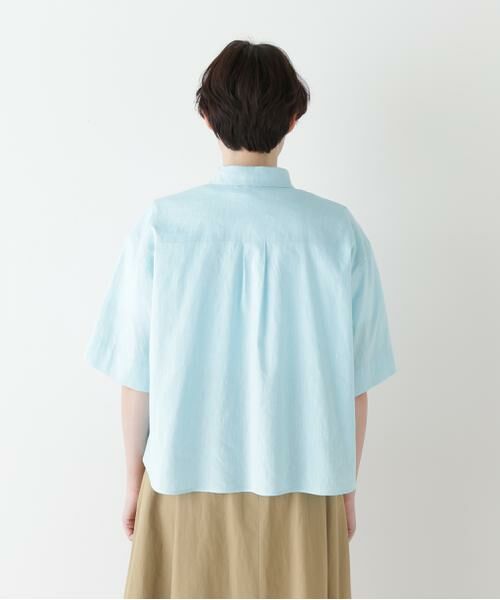 セール】 ◇コットンリネンシャンブレーハーフスリーブボックス