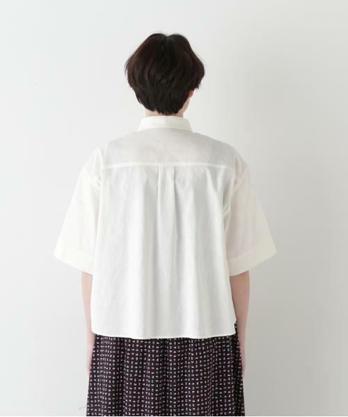 GENE HEAVENS◆ボリュームスリーブ/リネン混/長袖シャツ/FREE/コットン/WHT/無地/600-3111007 スラブコットンリネンオープンカラーシャツ/CRAFT STANDARD