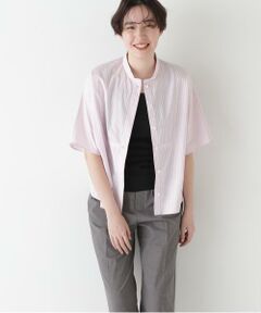 ◇ストライプローン6分袖ブラウス （シャツ・ブラウス）｜human
