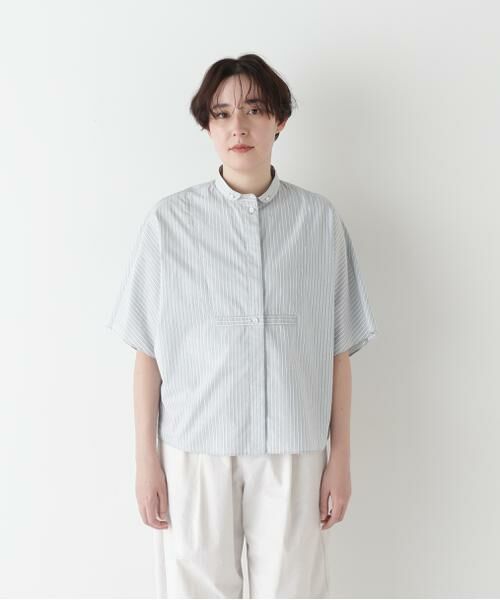 human woman / ヒューマンウーマン シャツ・ブラウス | ◆ストライプローンカレンダードルマンボザムシャツ | 詳細4