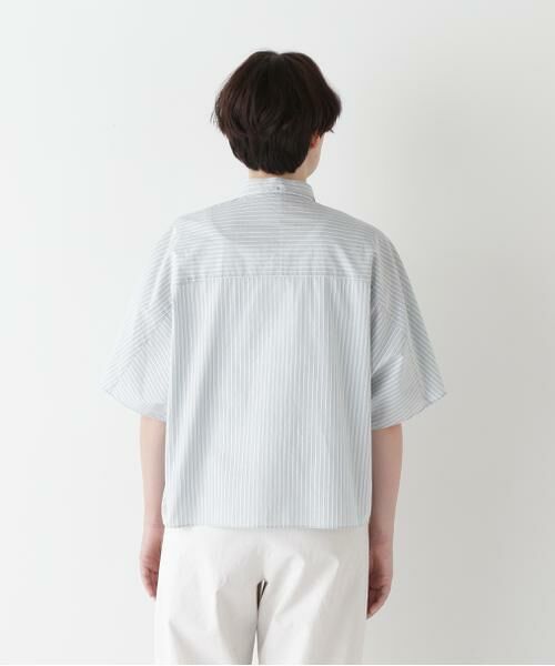 human woman / ヒューマンウーマン シャツ・ブラウス | ◆ストライプローンカレンダードルマンボザムシャツ | 詳細6