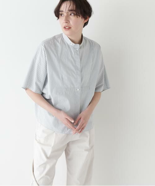 human woman/ヒューマンウーマン ◆ストライプローンカレンダードルマンボザムシャツ ブルーストライプ3 M human woman/ヒューマンウーマン ◆ストライプローンカレンダードルマンボザムシャツ ブルーストライプ3 M