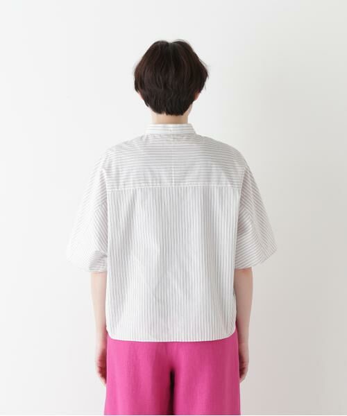 human woman / ヒューマンウーマン シャツ・ブラウス | ◆ストライプローンカレンダードルマンボザムシャツ | 詳細15