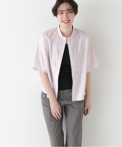 human woman/ヒューマンウーマン ◆ストライプローンカレンダードルマンボザムシャツ ピンクストライプ3 M human woman/ヒューマンウーマン ◆ストライプローンカレンダードルマンボザムシャツ ピンクストライプ3 M