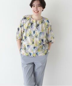 human woman / ヒューマンウーマン シャツ・ブラウス | ◆プリントギャザーブラウス