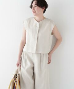 human woman / ヒューマンウーマン シャツ・ブラウス | ◆リネンボックスブラウス