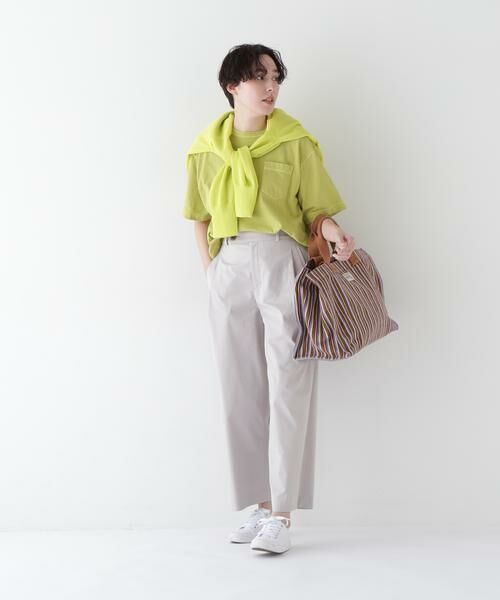 human woman / ヒューマンウーマン パンツ | ◆ドビーストレッチワンタックセミワイドパンツ | 詳細2