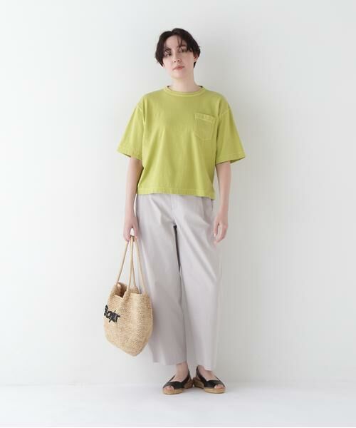 human woman / ヒューマンウーマン パンツ | ◆ドビーストレッチワンタックセミワイドパンツ | 詳細3